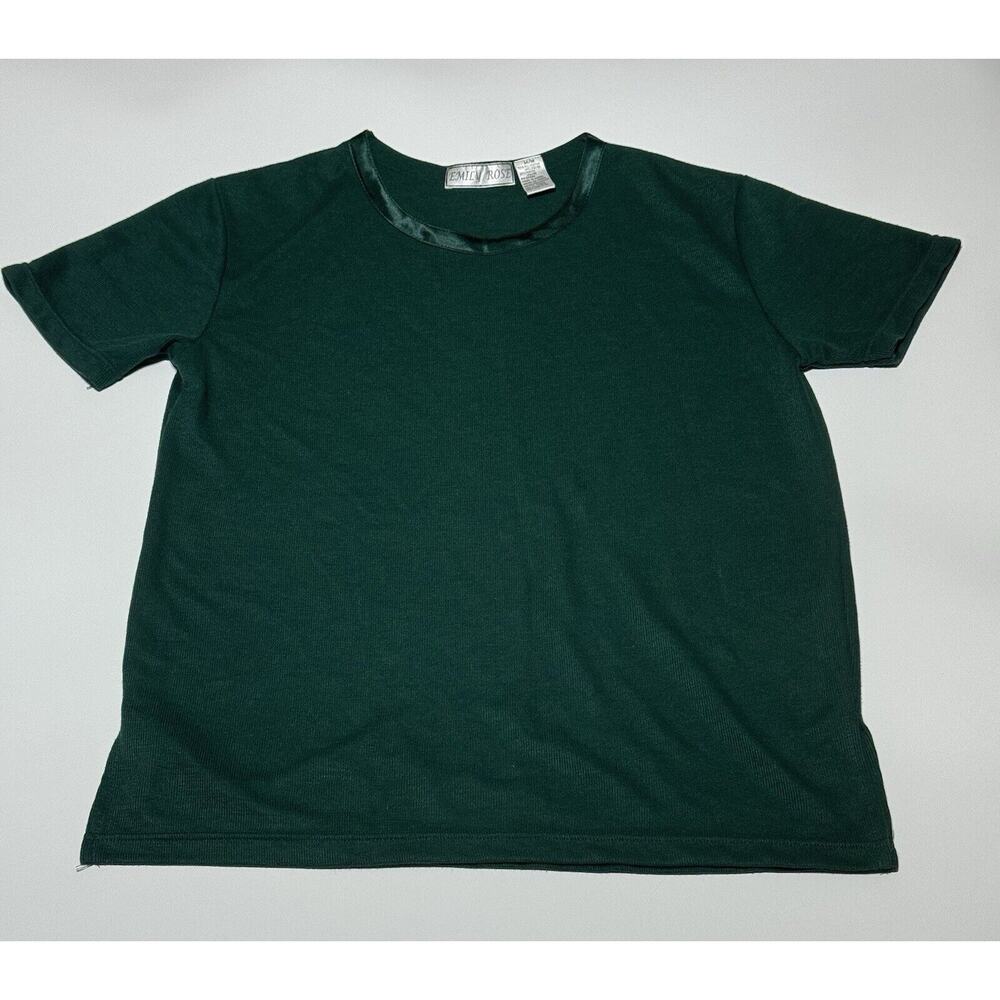 Vintage 80s 90s Top Size M Ribbed Korea Satin Neck Christmas Holiday Whimsigoth